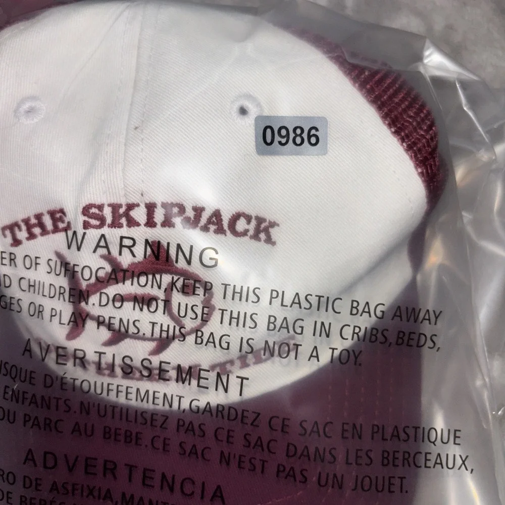 Southern Tide The Skipjack Hat Adult Snapback Burgundy White Mesh Cap see pics